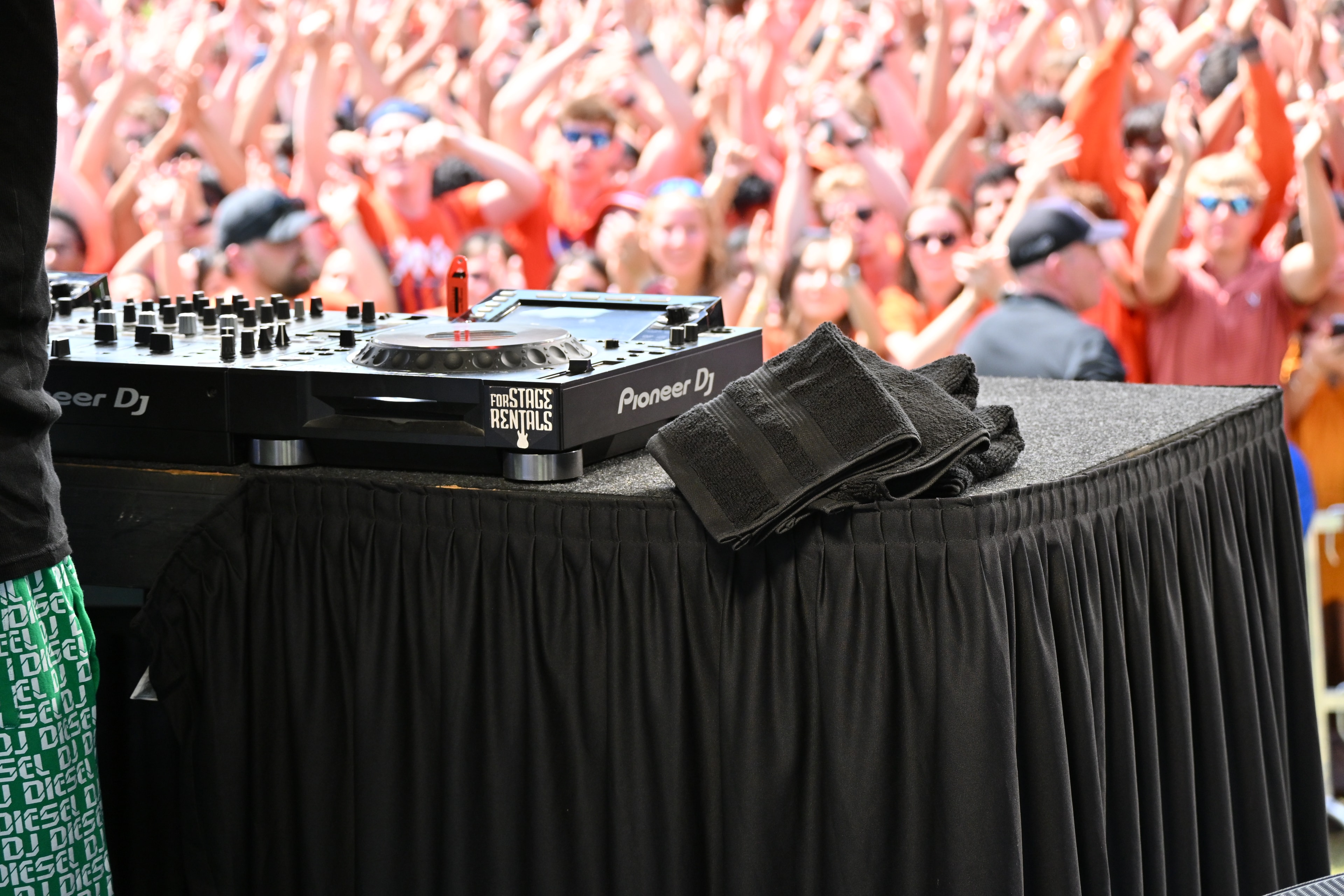 DJ Diesel at UVA Home Opener — DJ booth crowd view